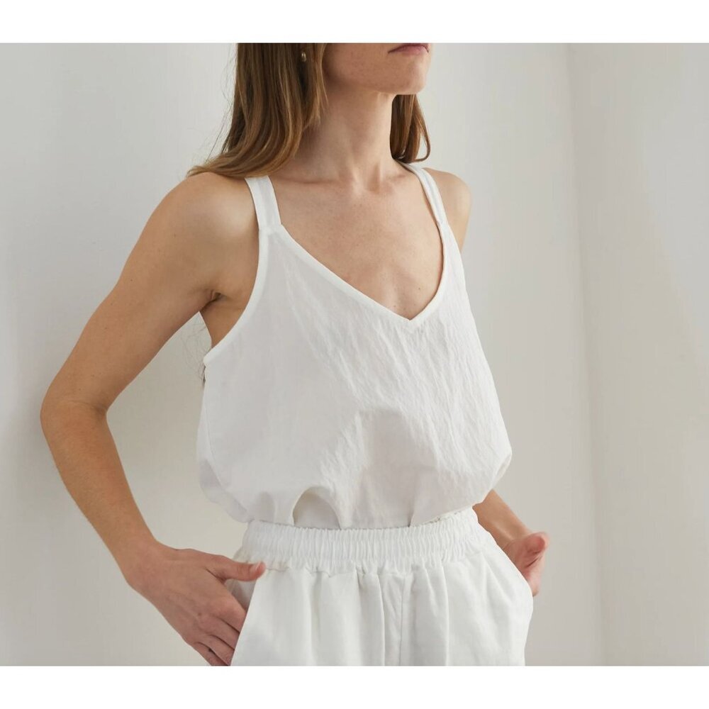 Almina Concept NWT V Neck Linen Tank Top Black XL - Picture 2 of 8